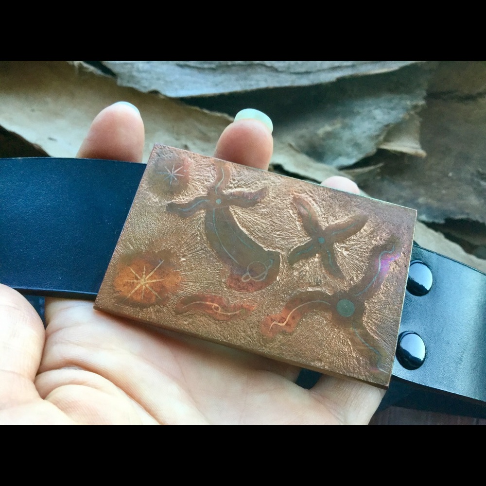 Copper Belt Buckle and Belt Cosmos